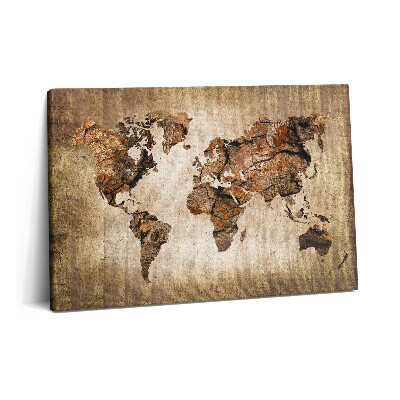 Obraz na plátne 60x40 Drevená mapa sveta