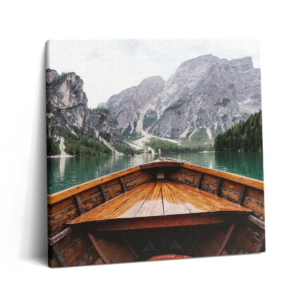 Fotoobraz na plátne 60x60 Loďka na jazere v horách