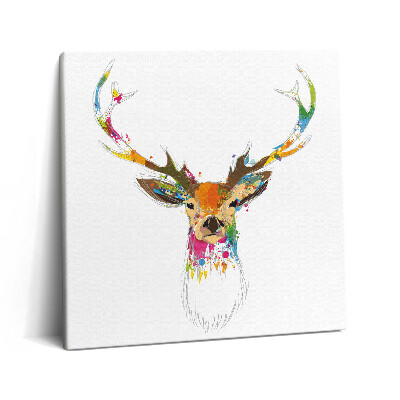 Fotoobraz na plátne 60x60 Farebný jeleň s abstraktnými vzormi