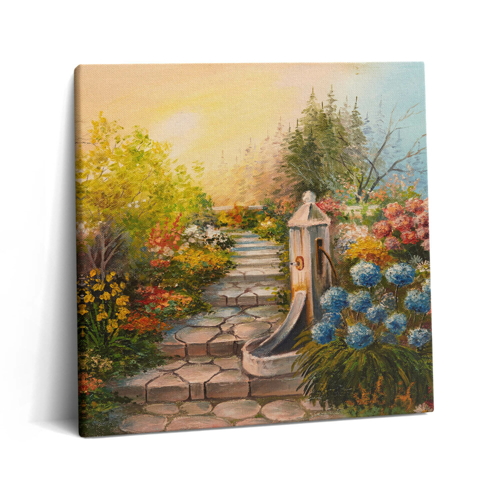 Obraz na plátne 60x60 Záhradná cesta pri západe slnka