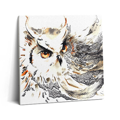Fotoobraz na plátne 60x60 Sova v pohybe so vzorom