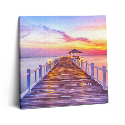Obraz na plátne 60x60 Mólo pri západe slnka
