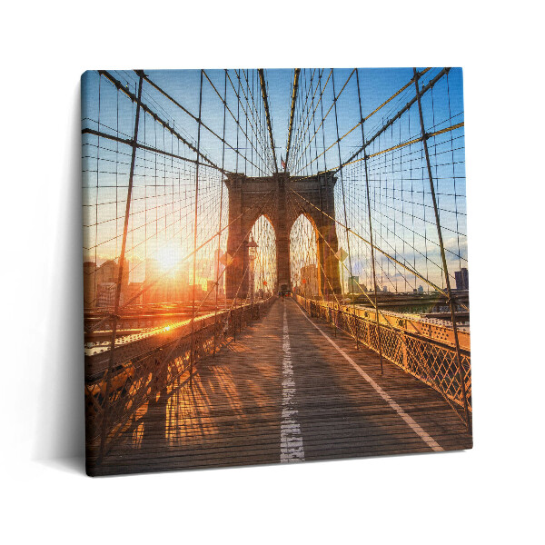 Obraz na plátne 60x60 Brooklynský most pri západe slnka