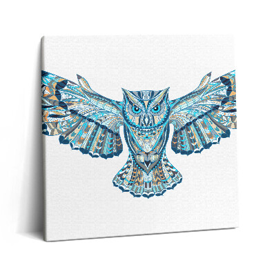 Fotoobraz na plátne 60x60 Soví let v modrých tónoch