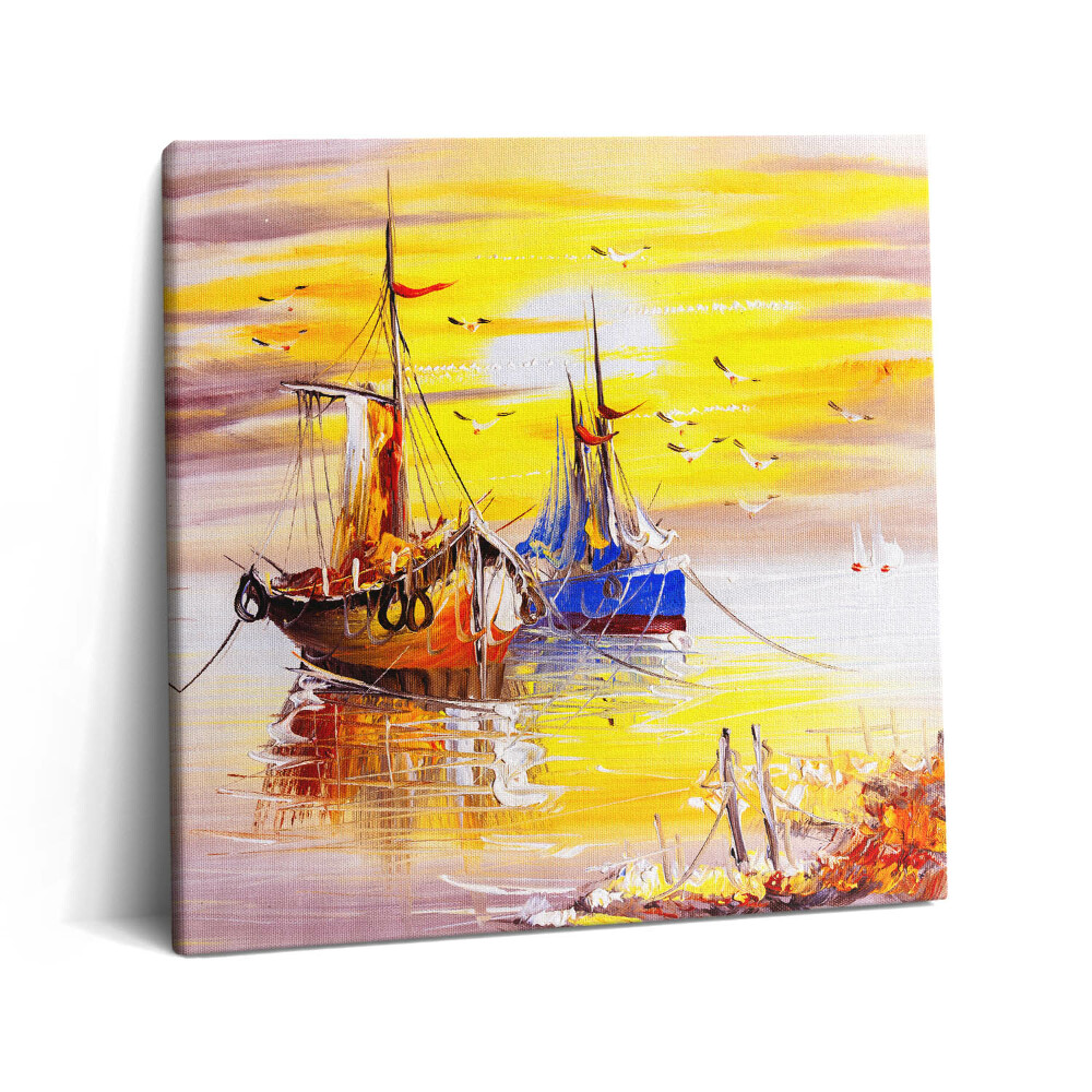 Fotoobraz na plátne 60x60 Lode pri západe slnka