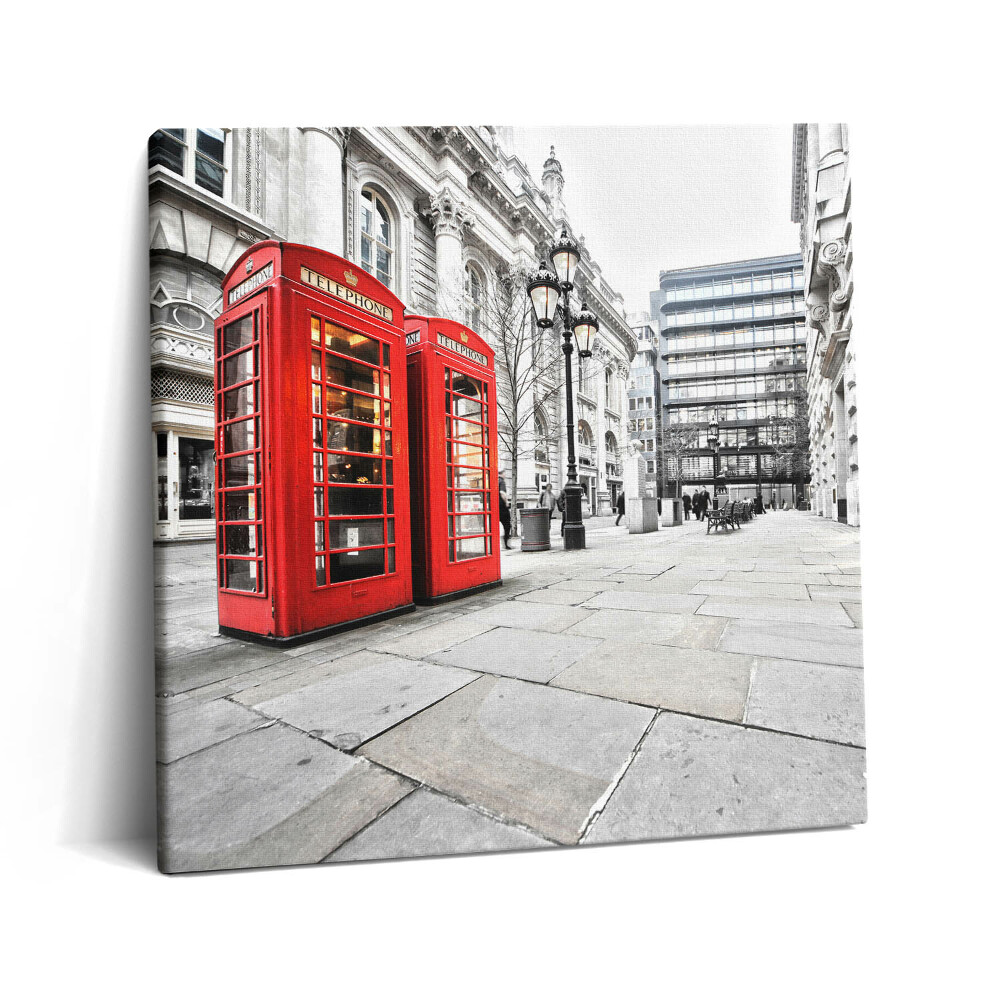 Fotoobraz na plátne 60x60 Červené telefónne búdky v meste