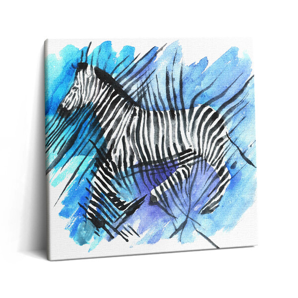 Obraz na plátne 60x60 Zebra v modrom víre