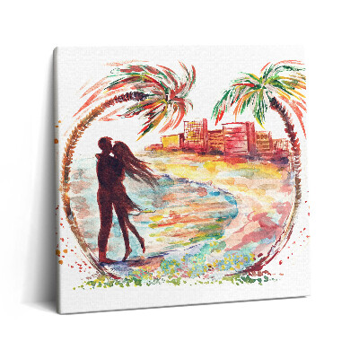 Obraz na plátne 60x60 Romantický západ slnka na pláži