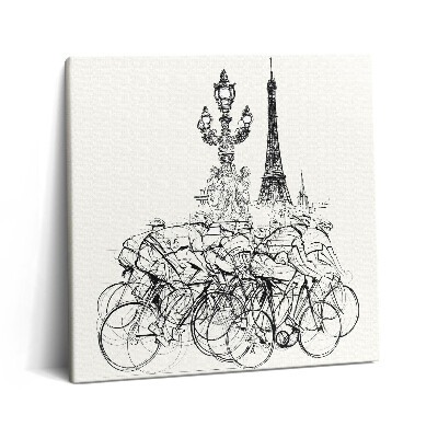 Obraz na plátne 60x60 Cyklisti v uliciach Paríža