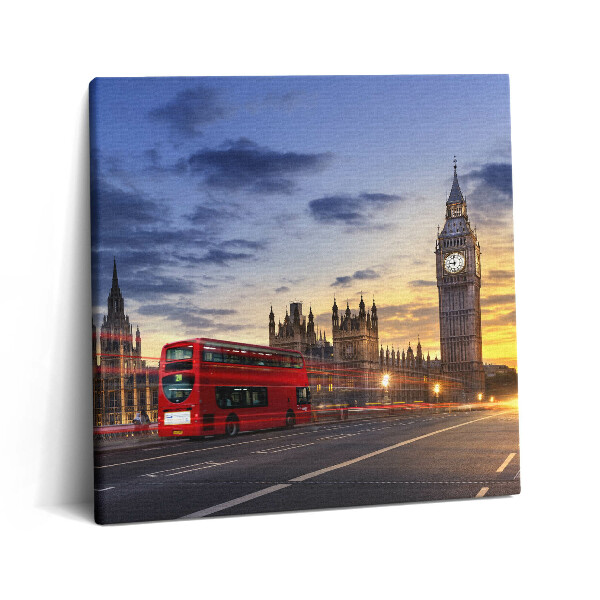 Obraz na plátne 60x60 Londýnsky autobus a Big Ben