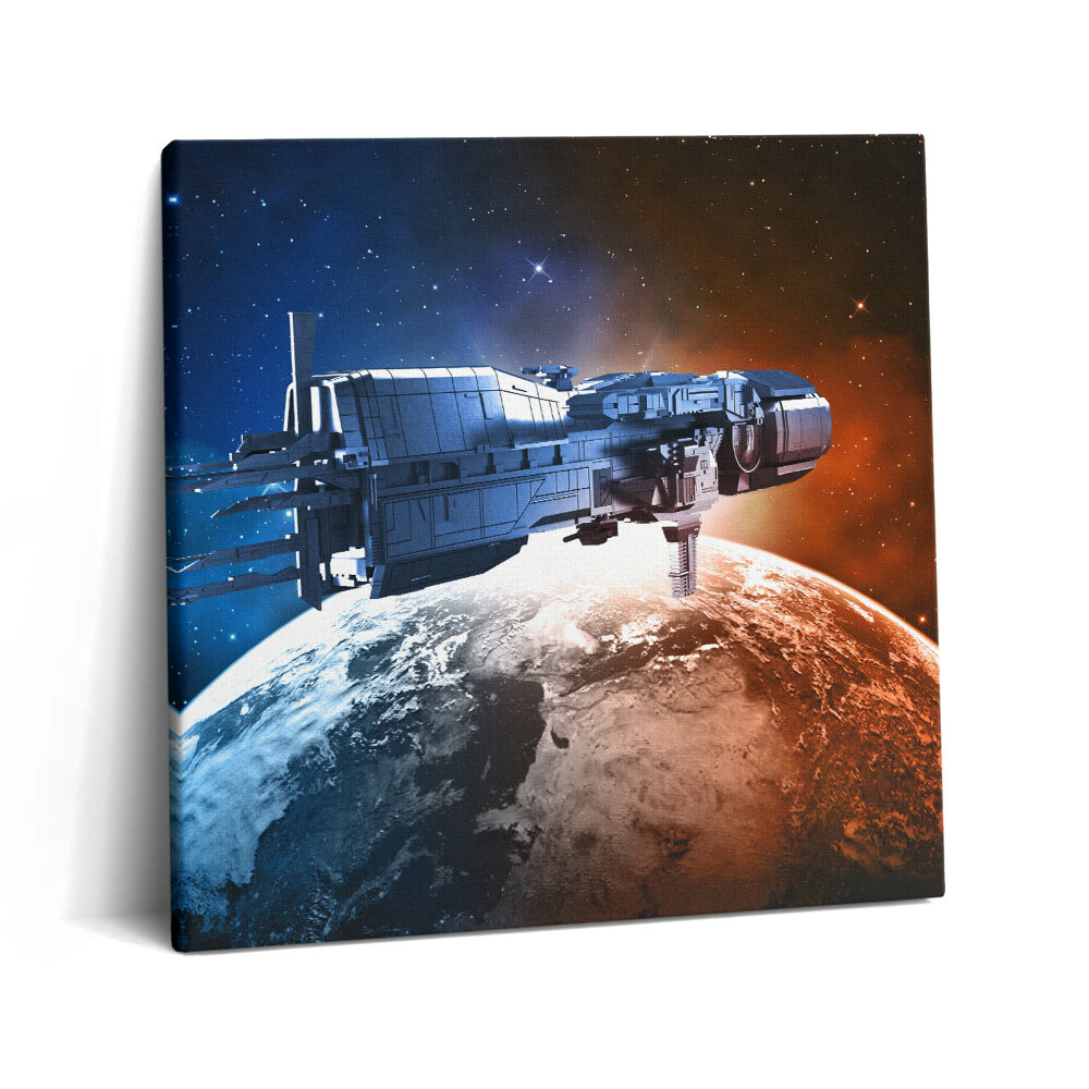 Fotoobraz na plátne 60x60 Vesmírna loď nad planétou Zemi