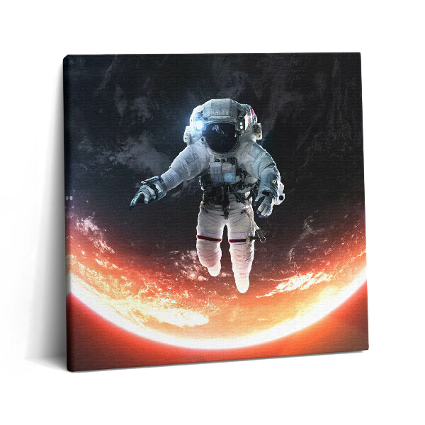 Fotoobraz na plátne 60x60 Astronaut nad ohnivou planétou