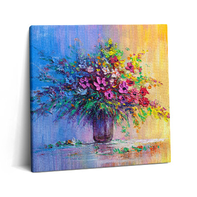 Fotoobraz na plátne 60x60 Kvetinová harmónia v dúhových farbách