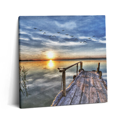 Fotoobraz na plátne 60x60 Pokojný západ slnka pri jazere