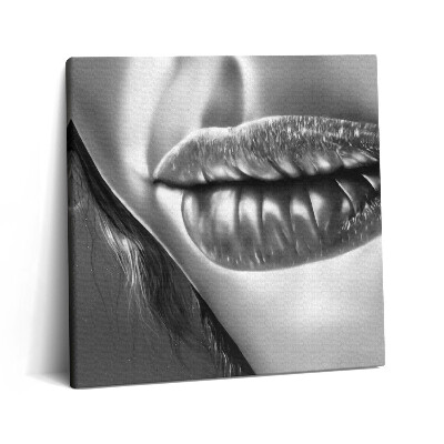 Obraz na plátne 60x60 Úsmev v odtieňoch šedej