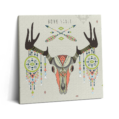 Fotoobraz na plátne 60x60 Geometrická lebka s lapačmi snov