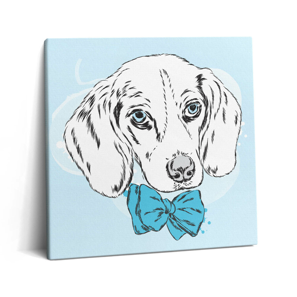 Obraz na plátne 60x60 Pes s modrým motýlikom