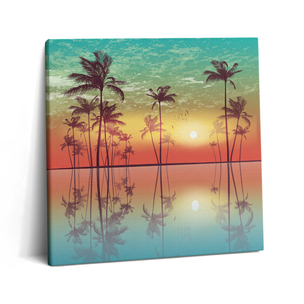 Fotoobraz na plátne 60x60 Palmy pri západe slnka