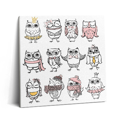 Fotoobraz na plátne 60x60 Sovy v módnych outfitoch