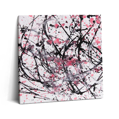 Obraz na plátne 60x60 Ružové a čierne abstraktné špliechanie