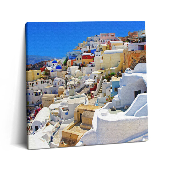 Fotoobraz na plátne 60x60 Biele domy na pobreží Santorini