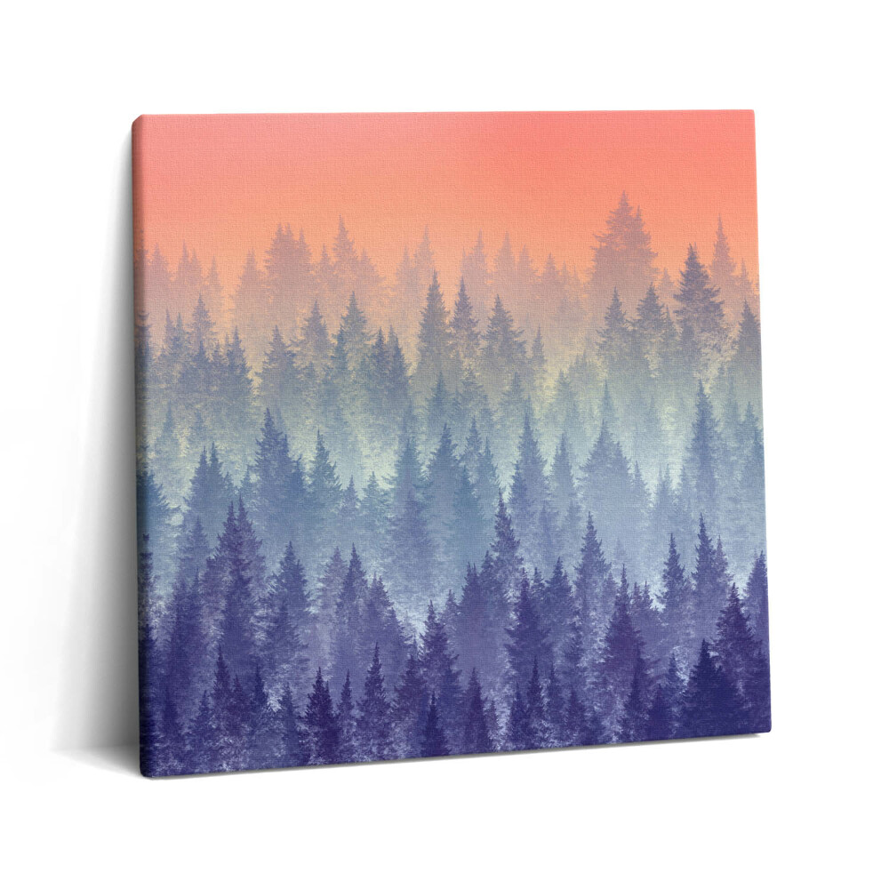 Obraz na plátne 60x60 Záhada farebného lesa v hmle