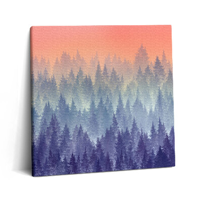 Obraz na plátne 60x60 Záhada farebného lesa v hmle