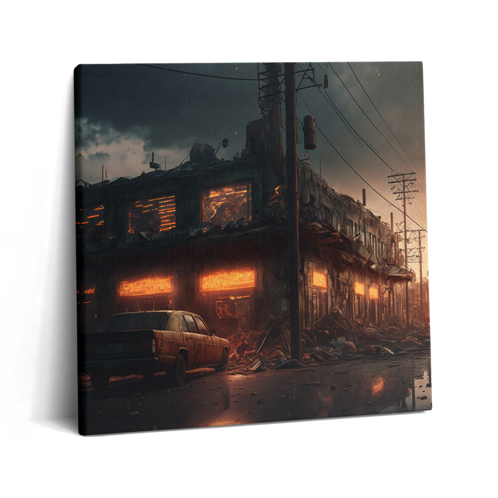 Fotoobraz na plátne 60x60 Opustená ulica po západe slnka