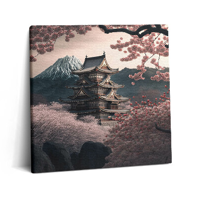 Obraz na plátne 60x60 Chrám pod sakurovými kvetmi