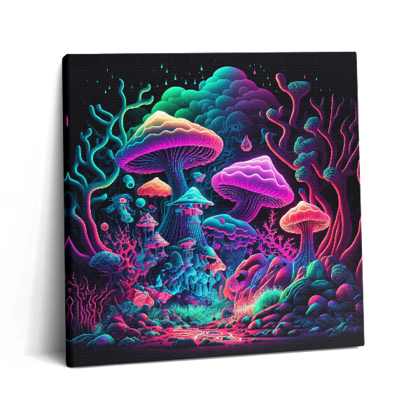 Obraz na plátne 60x60 Svetelný les psychedelických húb