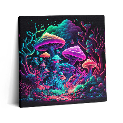 Obraz na plátne 60x60 Svetelný les psychedelických húb