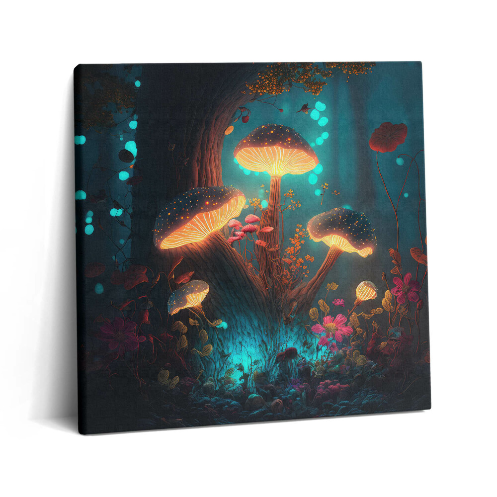 Obraz na plátne 60x60 Svetielkujúce huby v lese