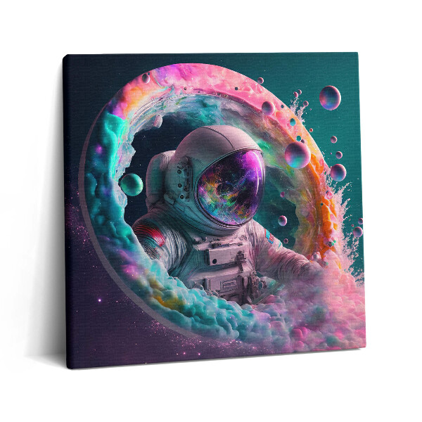 Fotoobraz na plátne 60x60 Astronaut v farebnej galaxii