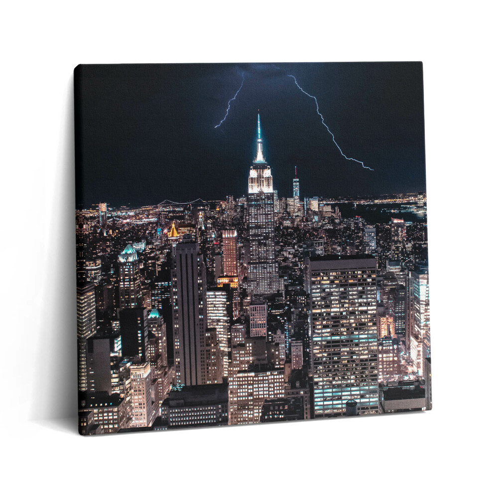 Obraz na plátne 60x60 Búrka nad mestom svetiel