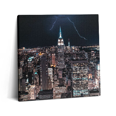 Obraz na plátne 60x60 Búrka nad mestom svetiel