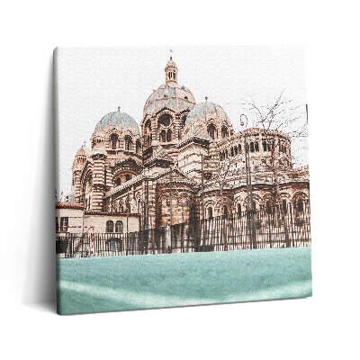 Fotoobraz na plátne 60x60 Veľkolepá katedrála s modrými kupolami