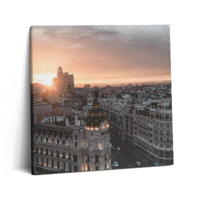 Fotoobraz na plátne 60x60 Západ slnka nad mestom Madrid