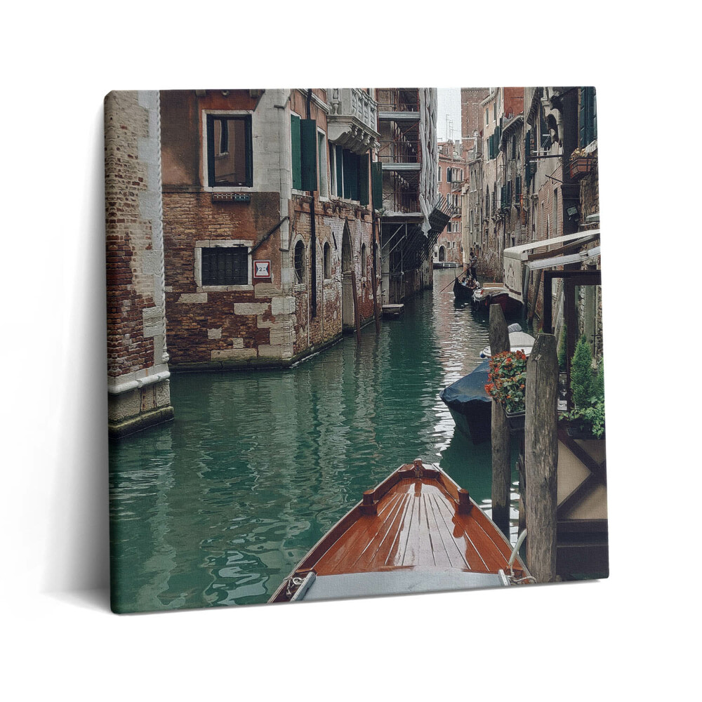 Fotoobraz na plátne 60x60 Benátsky kanál s loďou