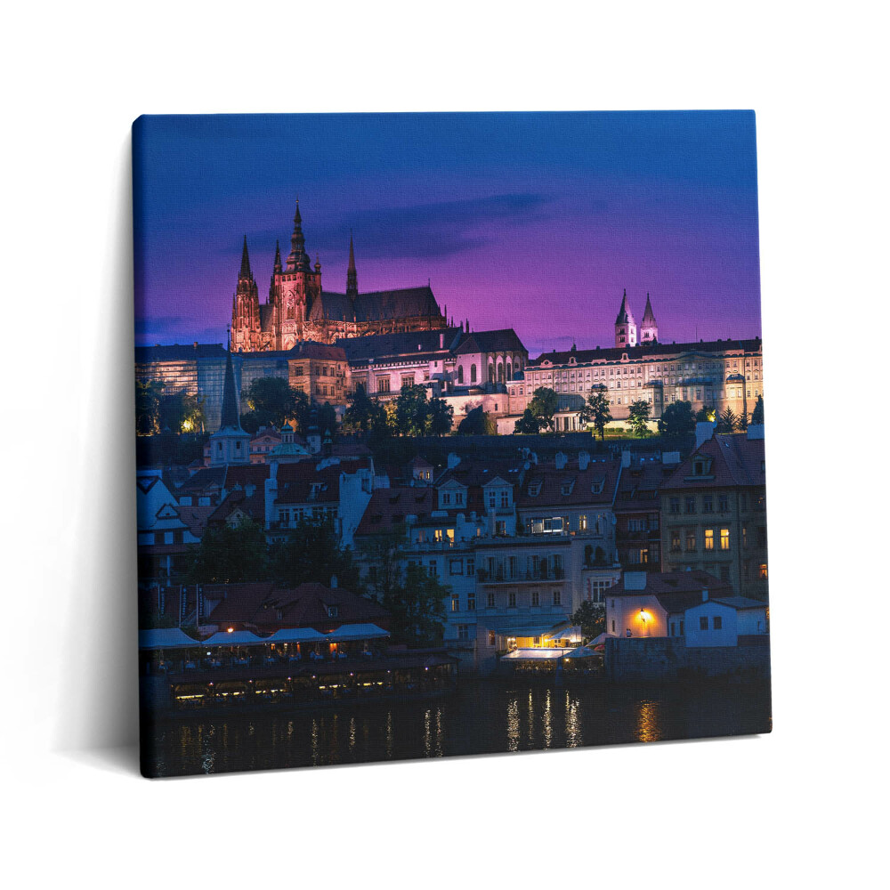 Obraz na plátne 60x60 Pražský hrad za súmraku