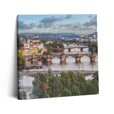 Fotoobraz na plátne 60x60 Mosty nad riekou v meste