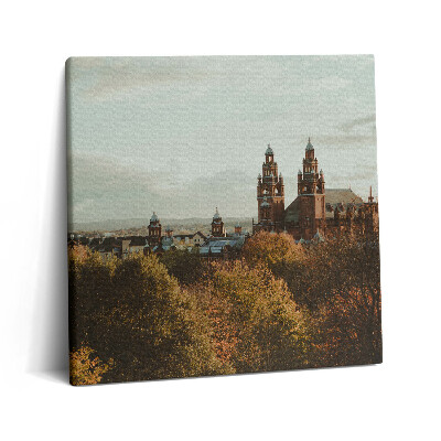 Fotoobraz na plátne 60x60 Veža nad jesenným lesom