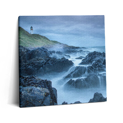 Fotoobraz na plátne 60x60 Maják nad rozbúreným morom