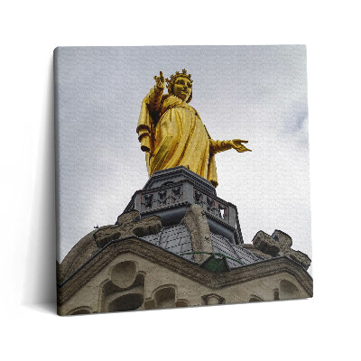 Fotoobraz na plátne 60x60 Zlatá socha na streche katedrály
