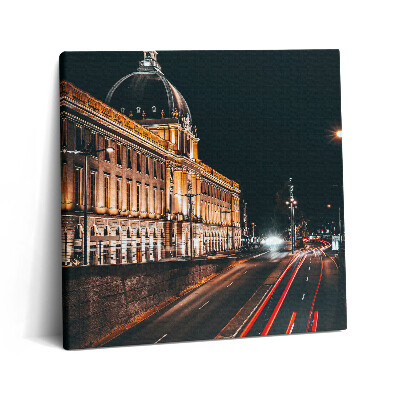 Obraz na plátne 60x60 Nočná architektúra s ľahkými stopami