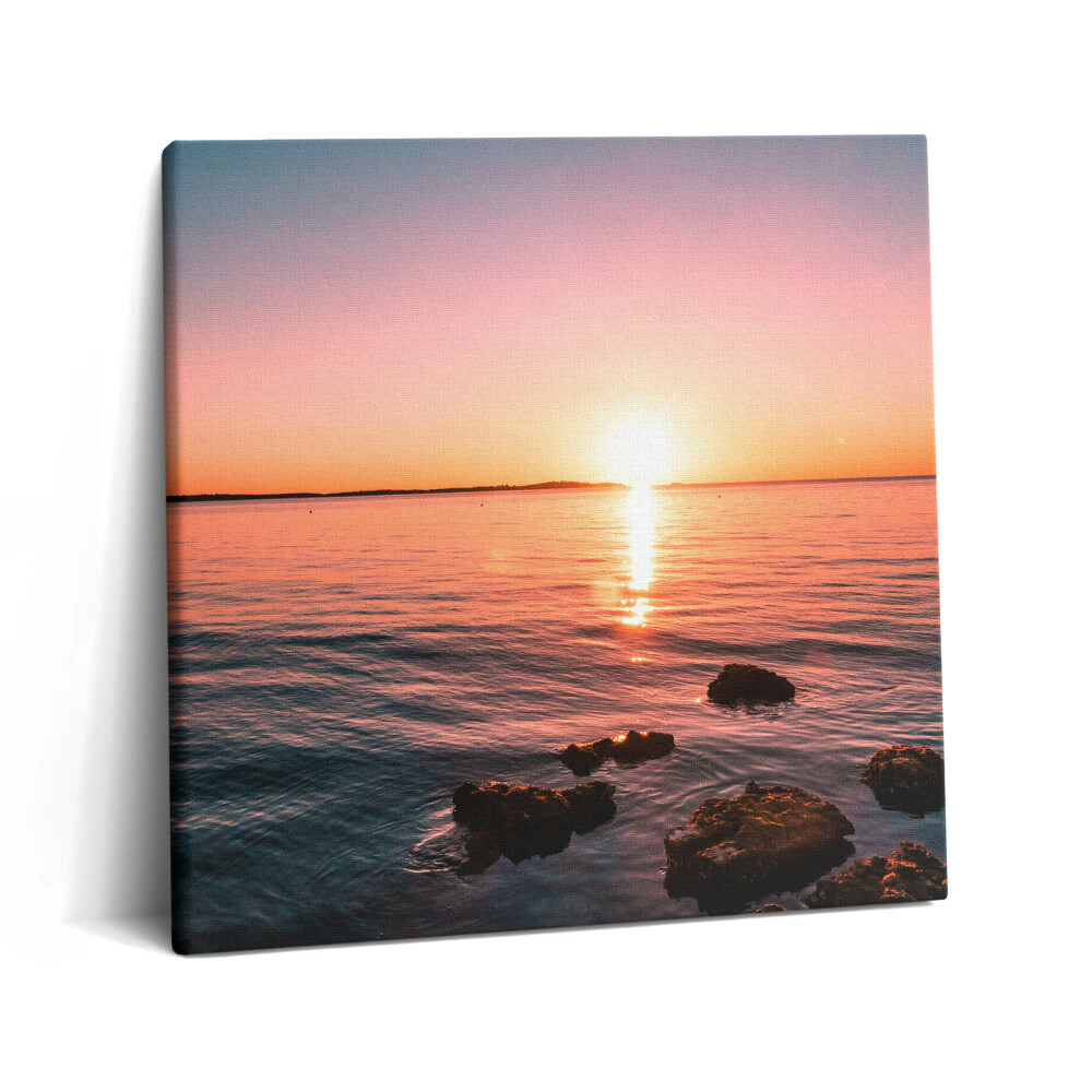 Obraz na plátne 60x60 Farebný súmrak nad morom