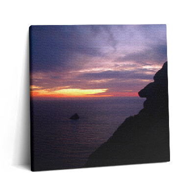 Obraz na plátne 60x60 Západ slnka nad oceánom a útesom