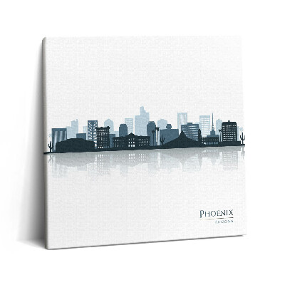 Fotoobraz na plátne 60x60 Panoráma mesta s kaktusmi