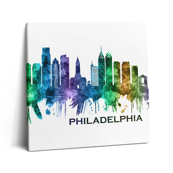 Obraz na plátne 60x60 Farebná silueta mesta Philadelphia