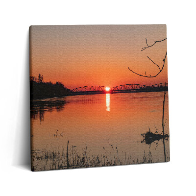 Obraz na plátne 60x60 Most pri západe slnka