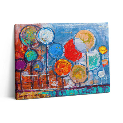 Fotoobraz na plátne 80x60 Abstrakcia - maľované farebné kruhy